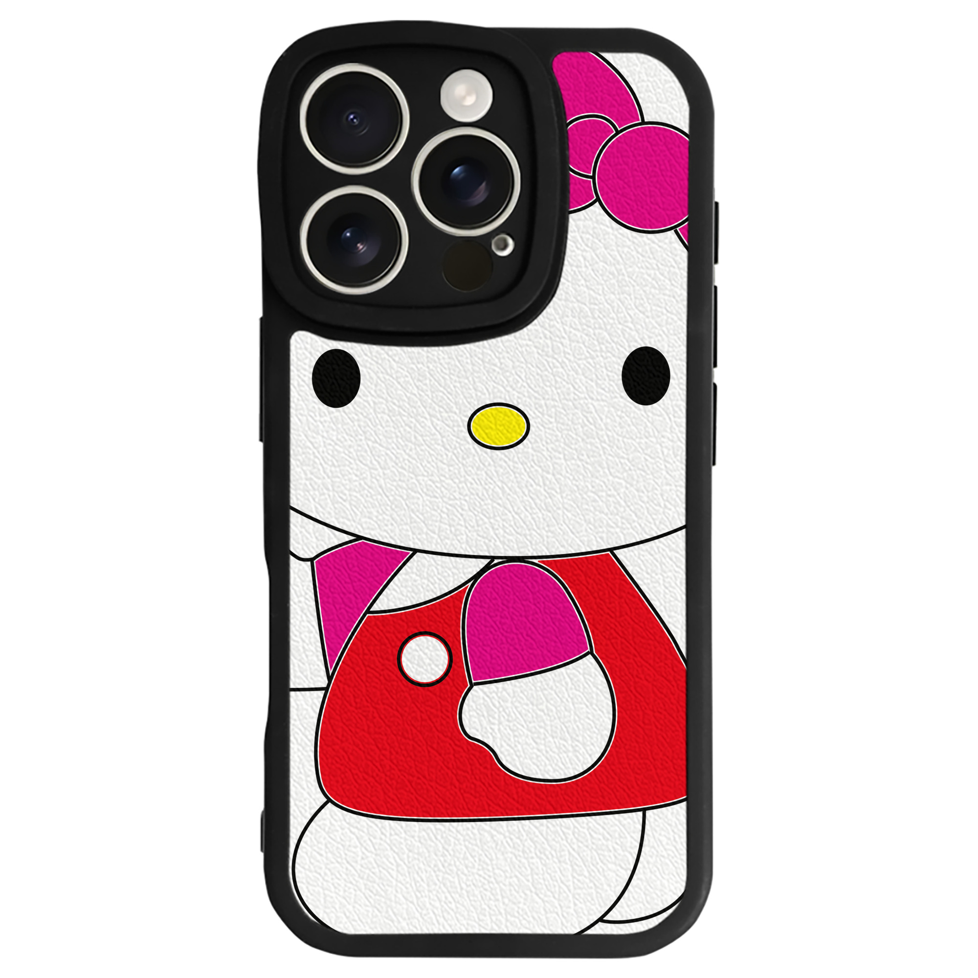 （画像用） Hello Kitty ハローキティ 【iPhone 16シリーズ対応】シリコンスマホケース（レザー調） 材質：シリコン